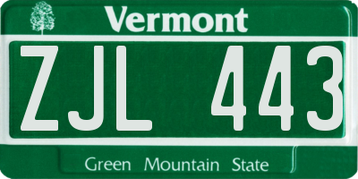 VT license plate ZJL443
