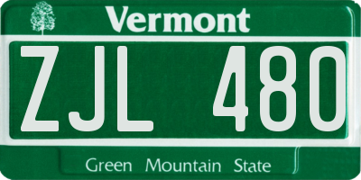 VT license plate ZJL480