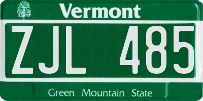 VT license plate ZJL485