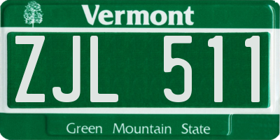 VT license plate ZJL511