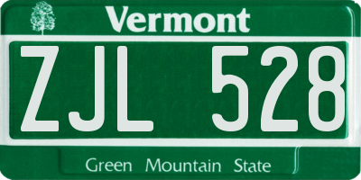 VT license plate ZJL528