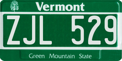 VT license plate ZJL529
