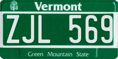 VT license plate ZJL569