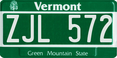 VT license plate ZJL572