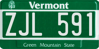 VT license plate ZJL591