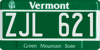 VT license plate ZJL621