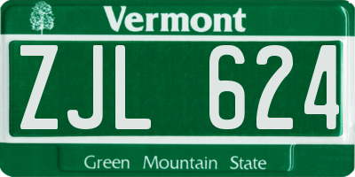 VT license plate ZJL624