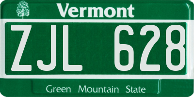 VT license plate ZJL628
