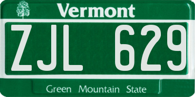 VT license plate ZJL629