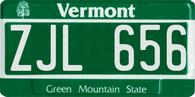 VT license plate ZJL656