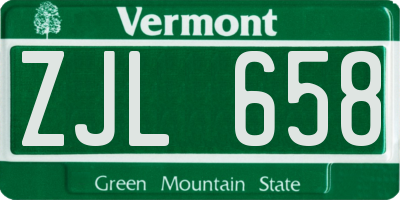 VT license plate ZJL658