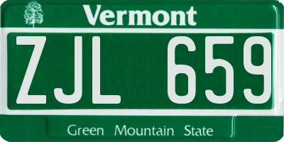 VT license plate ZJL659