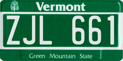 VT license plate ZJL661