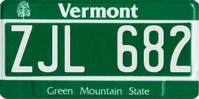 VT license plate ZJL682