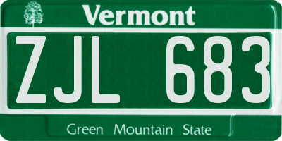 VT license plate ZJL683