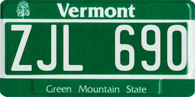 VT license plate ZJL690