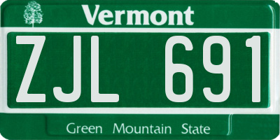 VT license plate ZJL691