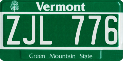 VT license plate ZJL776
