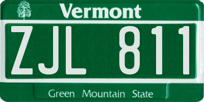 VT license plate ZJL811