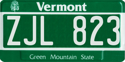 VT license plate ZJL823