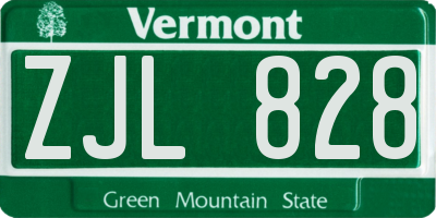 VT license plate ZJL828
