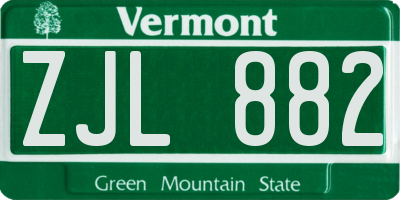 VT license plate ZJL882