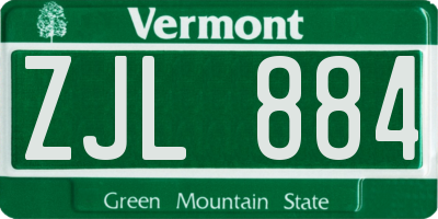 VT license plate ZJL884