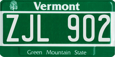 VT license plate ZJL902