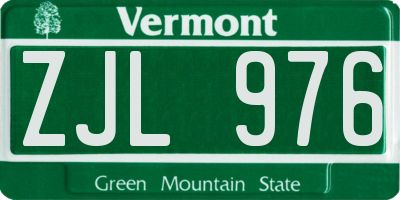 VT license plate ZJL976