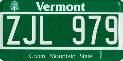 VT license plate ZJL979
