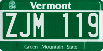 VT license plate ZJM119