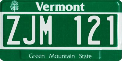 VT license plate ZJM121