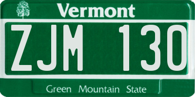 VT license plate ZJM130