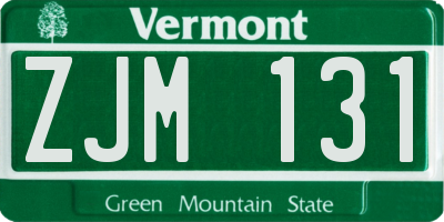 VT license plate ZJM131