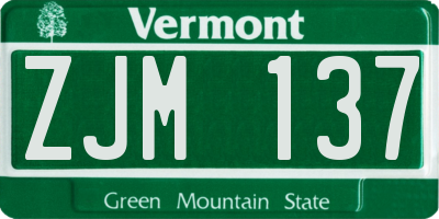VT license plate ZJM137