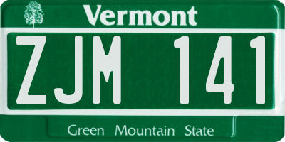 VT license plate ZJM141