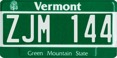 VT license plate ZJM144