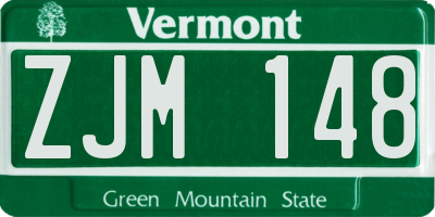 VT license plate ZJM148