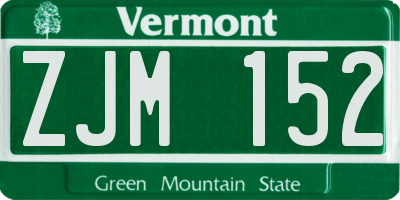 VT license plate ZJM152