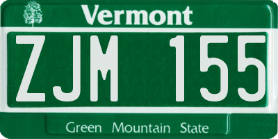 VT license plate ZJM155