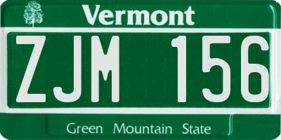 VT license plate ZJM156