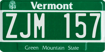 VT license plate ZJM157