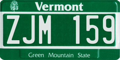 VT license plate ZJM159