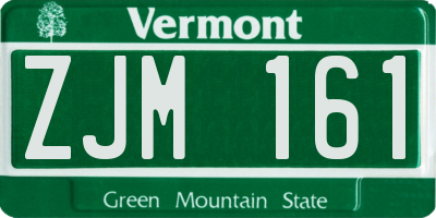 VT license plate ZJM161