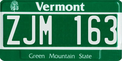 VT license plate ZJM163