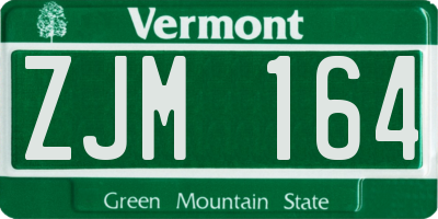 VT license plate ZJM164