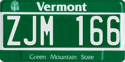 VT license plate ZJM166