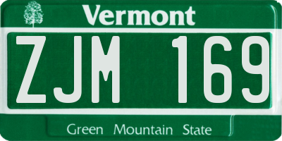 VT license plate ZJM169