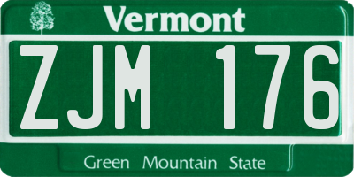 VT license plate ZJM176