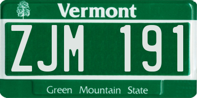 VT license plate ZJM191